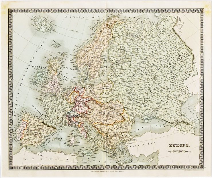 古地図 原本（額装つき） – EUROPE-2 –